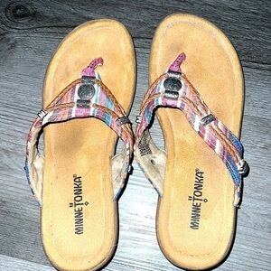 COPY - MINNIETONKA SOFT BEADED FLAT HEEL SLIP ONS